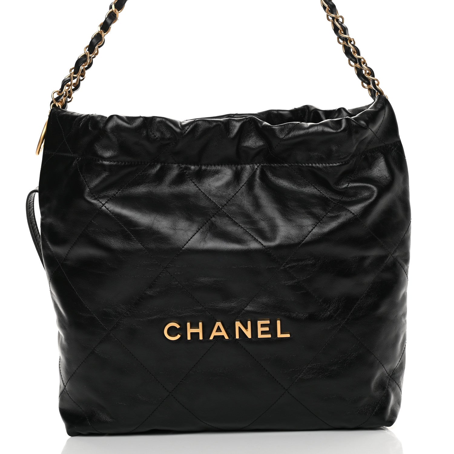 Chanel Shiny Calfskin Quilted Small Chanel 22 Black 9 of 11