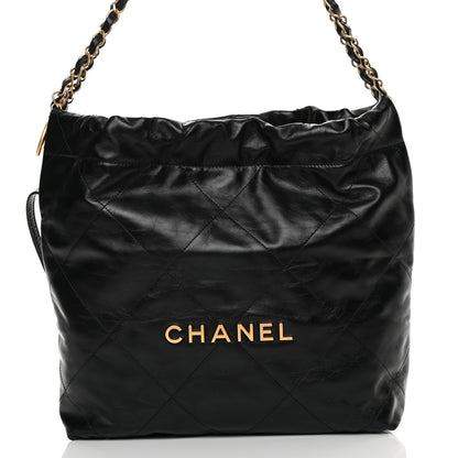 Chanel Shiny Calfskin Quilted Small Chanel 22 Black 9 of 11