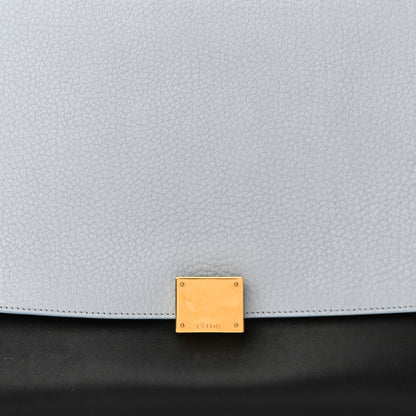 Celine Velluto Calfskin Suede Medium Tri-Color Trapeze Light Blue 6 of 19