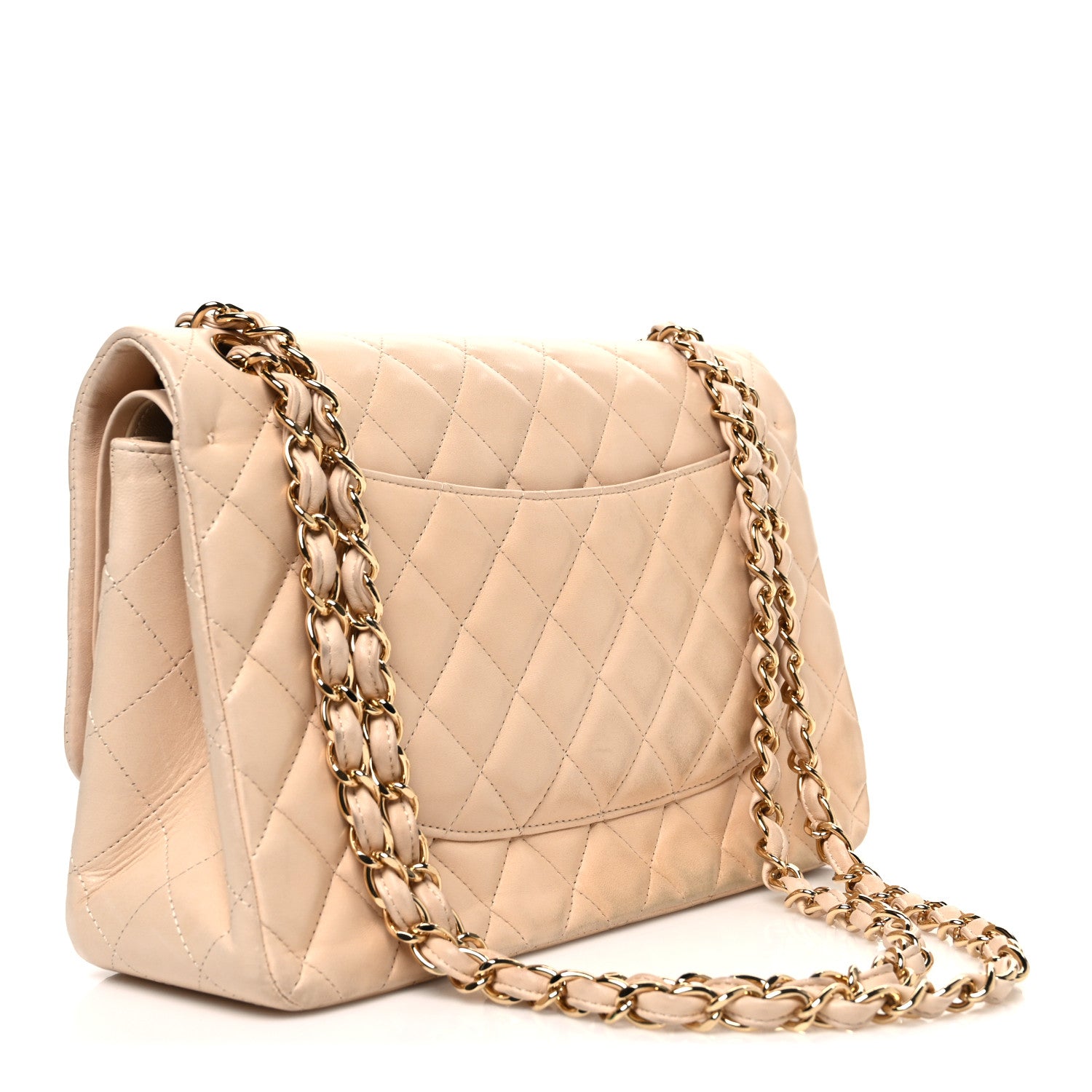 Chanel Lambskin Quilted Jumbo Double Flap Beige 3 of 10