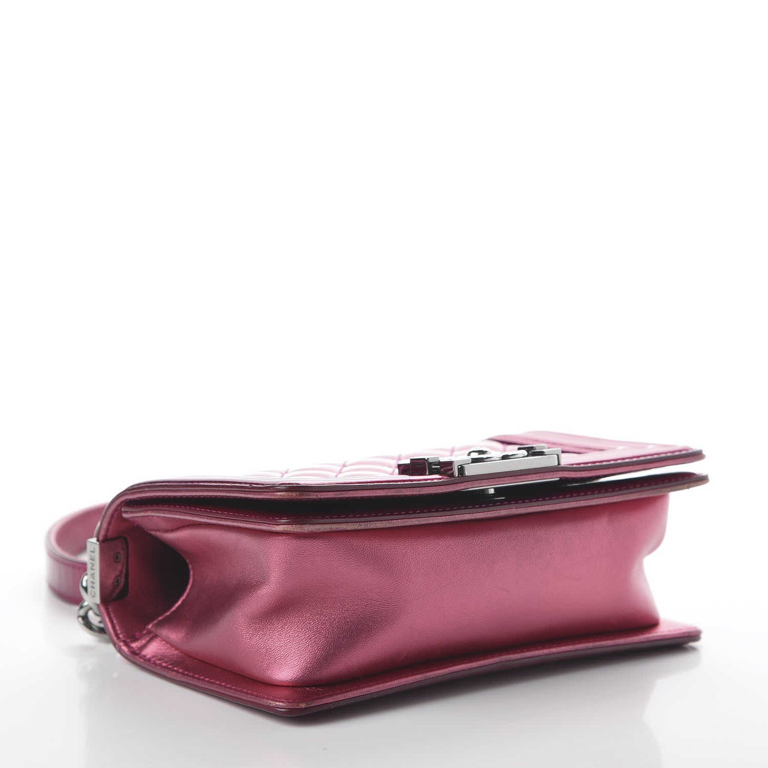 Chanel Metallic Patent Calfskin Quilted Small Boy Flap Pink 4 of 10