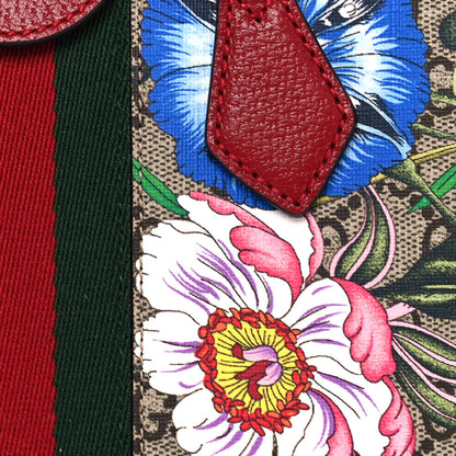Gucci GG Supreme Monogram Flora Web Small Ophidia Tote Bag Red 8 of 10