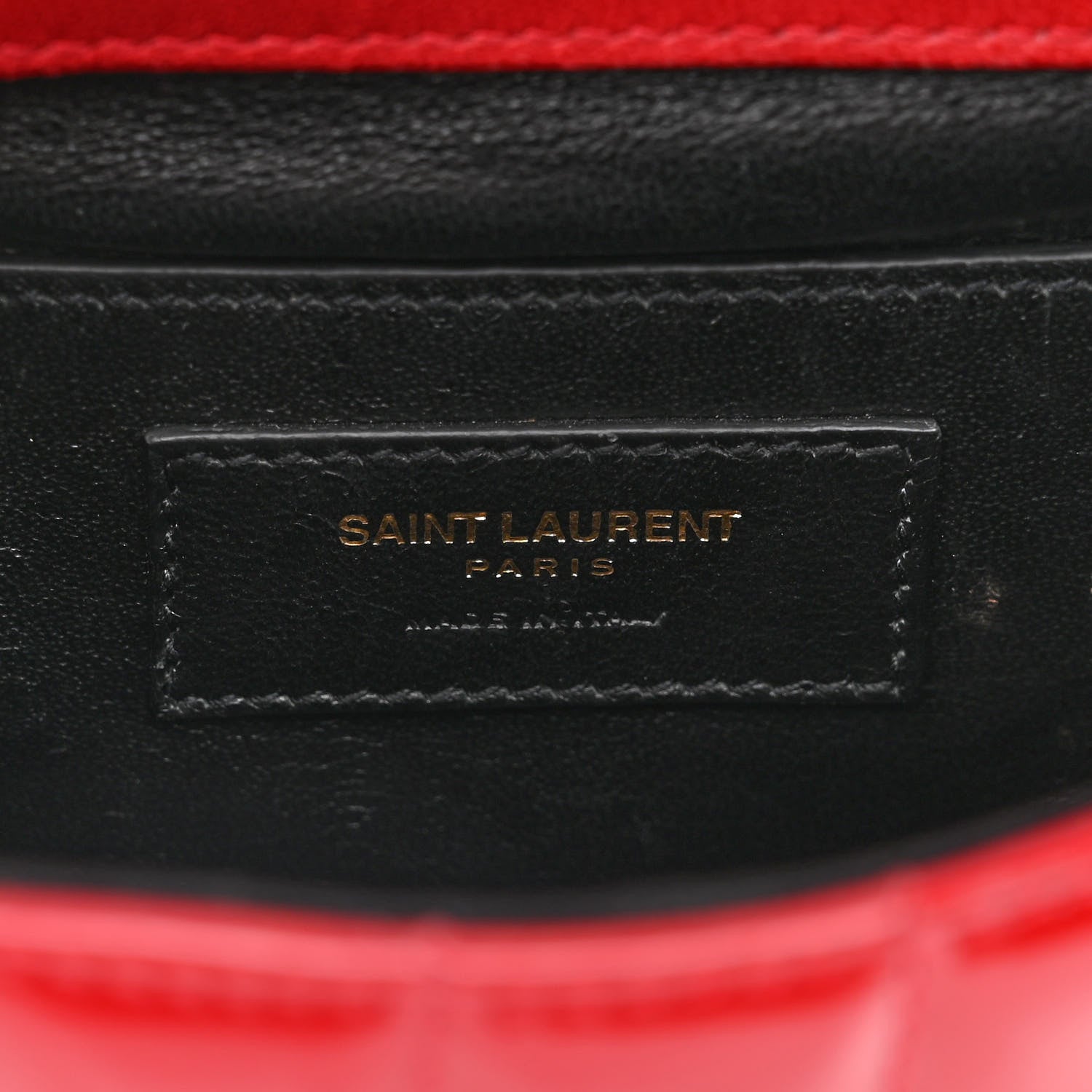 Saint Laurent Patent Matelasse Monogram Small Vicky Chain Bag Red 8 of 14