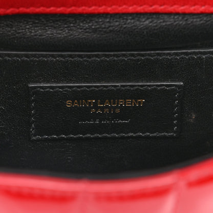 Saint Laurent Patent Matelasse Monogram Small Vicky Chain Bag Red 8 of 14