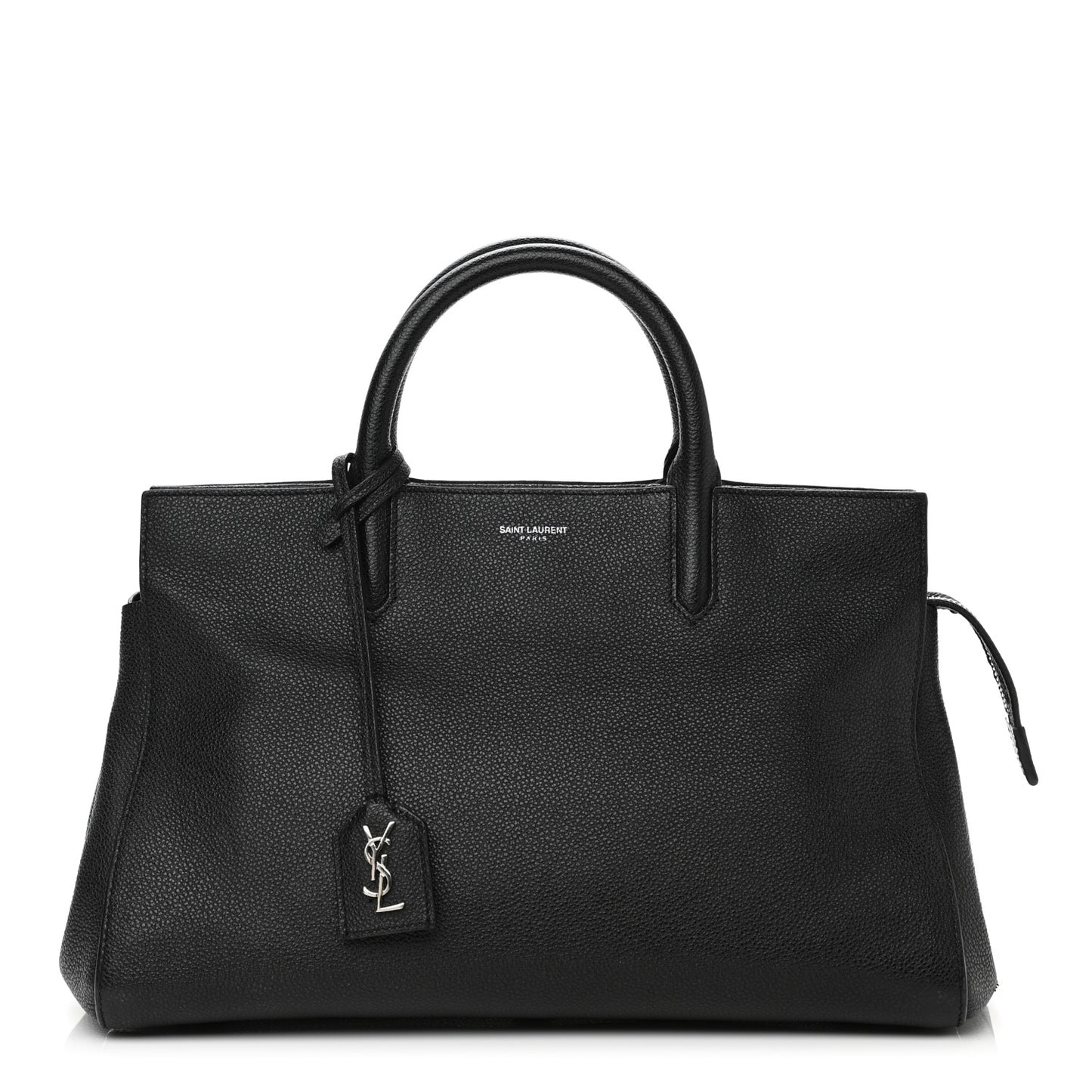Grained Calfskin Small Cabas Rive Gauche Black