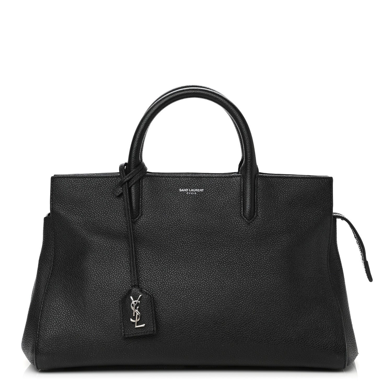 Saint Laurent Grained Calfskin Small Cabas Rive Gauche Black 1 of 17
