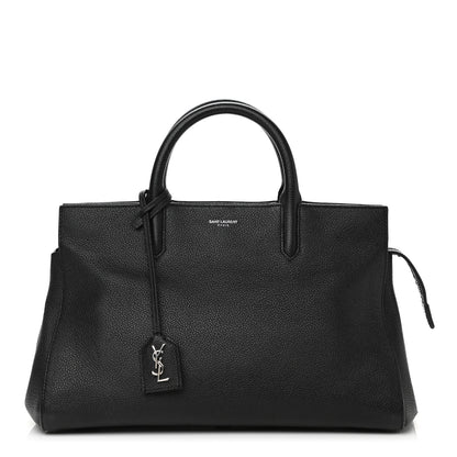 Saint Laurent Grained Calfskin Small Cabas Rive Gauche Black 1 of 17