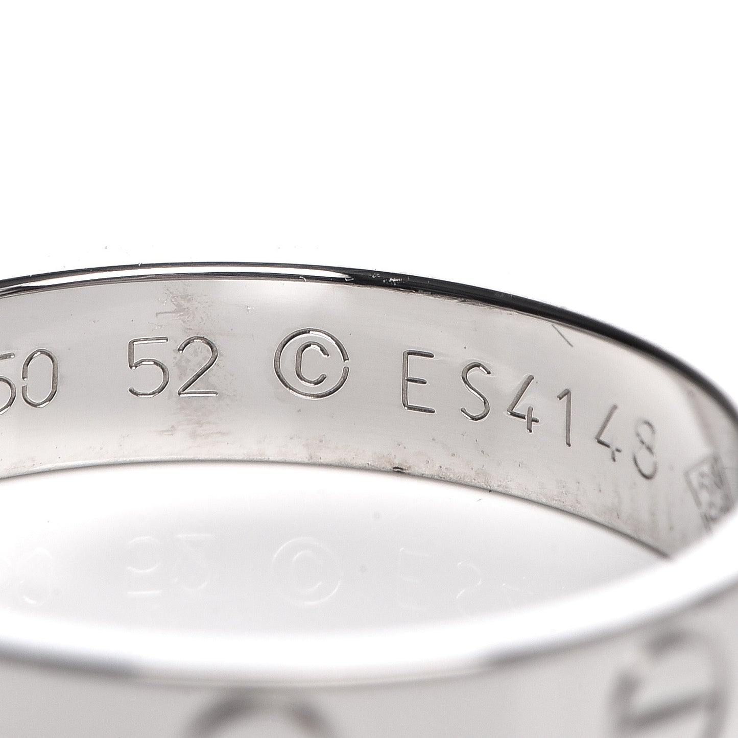 18K White Gold 3.5mm LOVE Wedding Band Ring 52 6