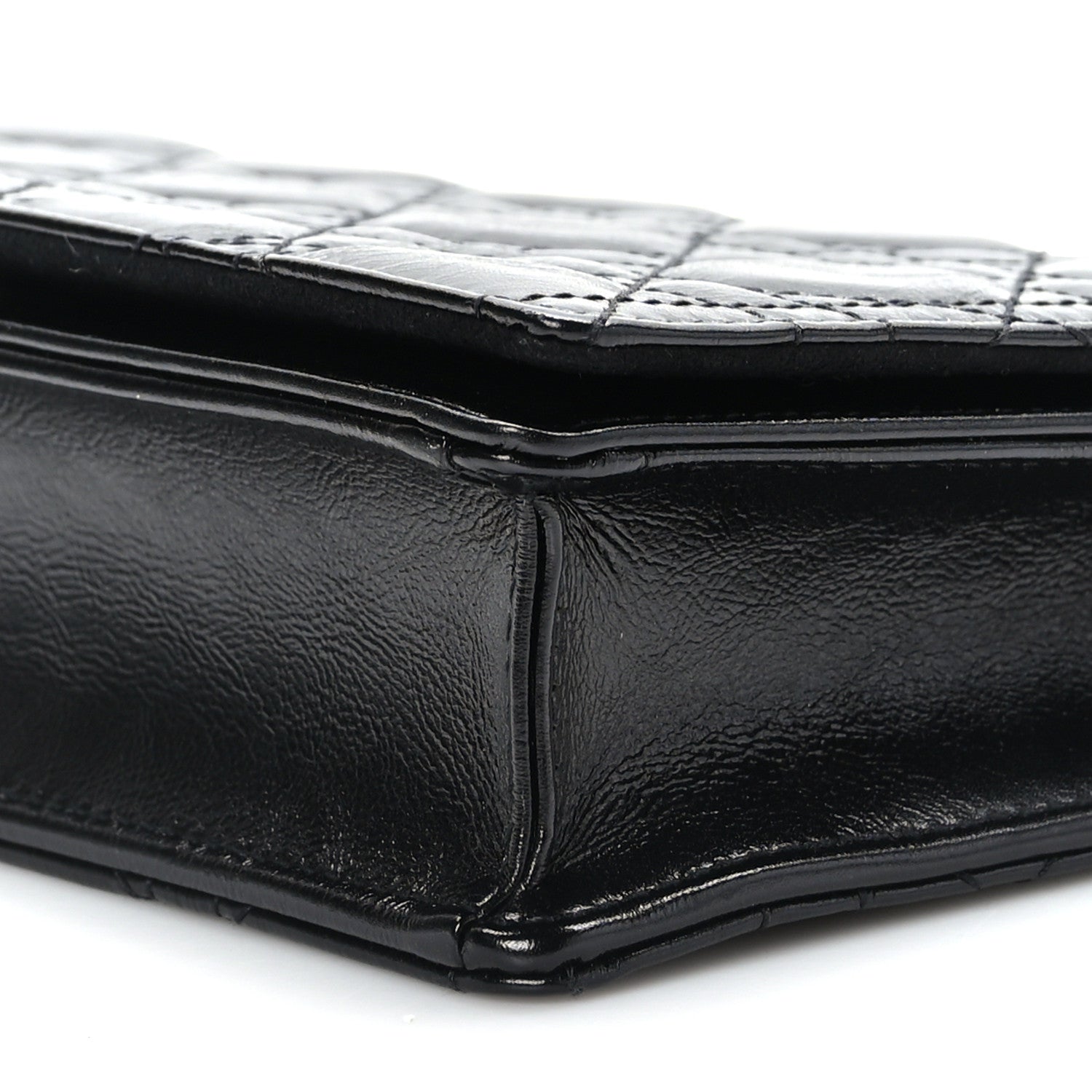 Christian Dior Crinkled Patent Cannage Lady Dior Pouch Black 10 of 11