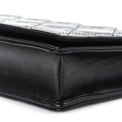 Christian Dior Crinkled Patent Cannage Lady Dior Pouch Black 10 of 11