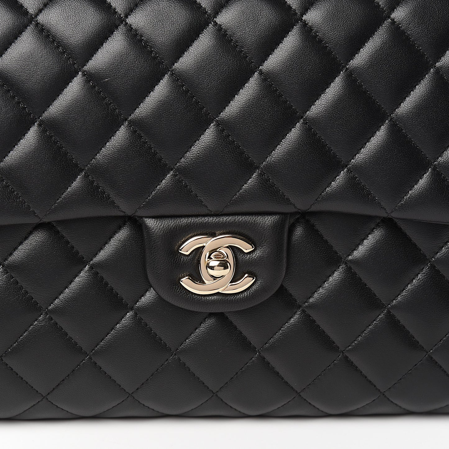 Lambskin Quilted Flap Clutch Black