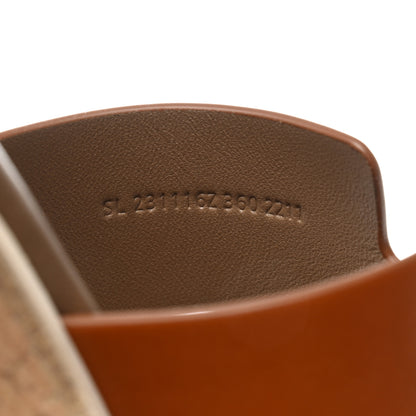 Hermes Calfskin Cork Eze 30 Sandals 36 Marron Glaise 6 of 9