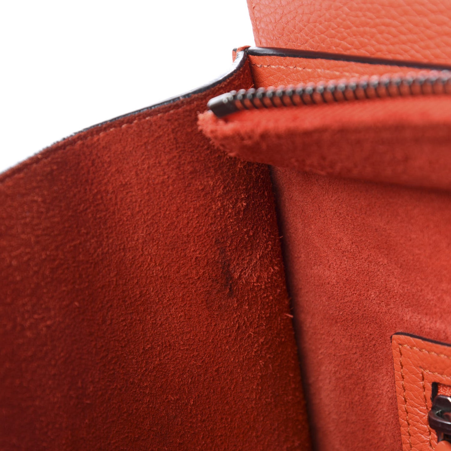 Drummed Calfskin Micro Luggage Vermillion
