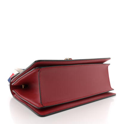 Gucci Calfskin Sylvie Web Small Queen Margaret Top Handle Bag Blue Agata Hibiscus Red Mystic White Sugar Pink 4 of 10