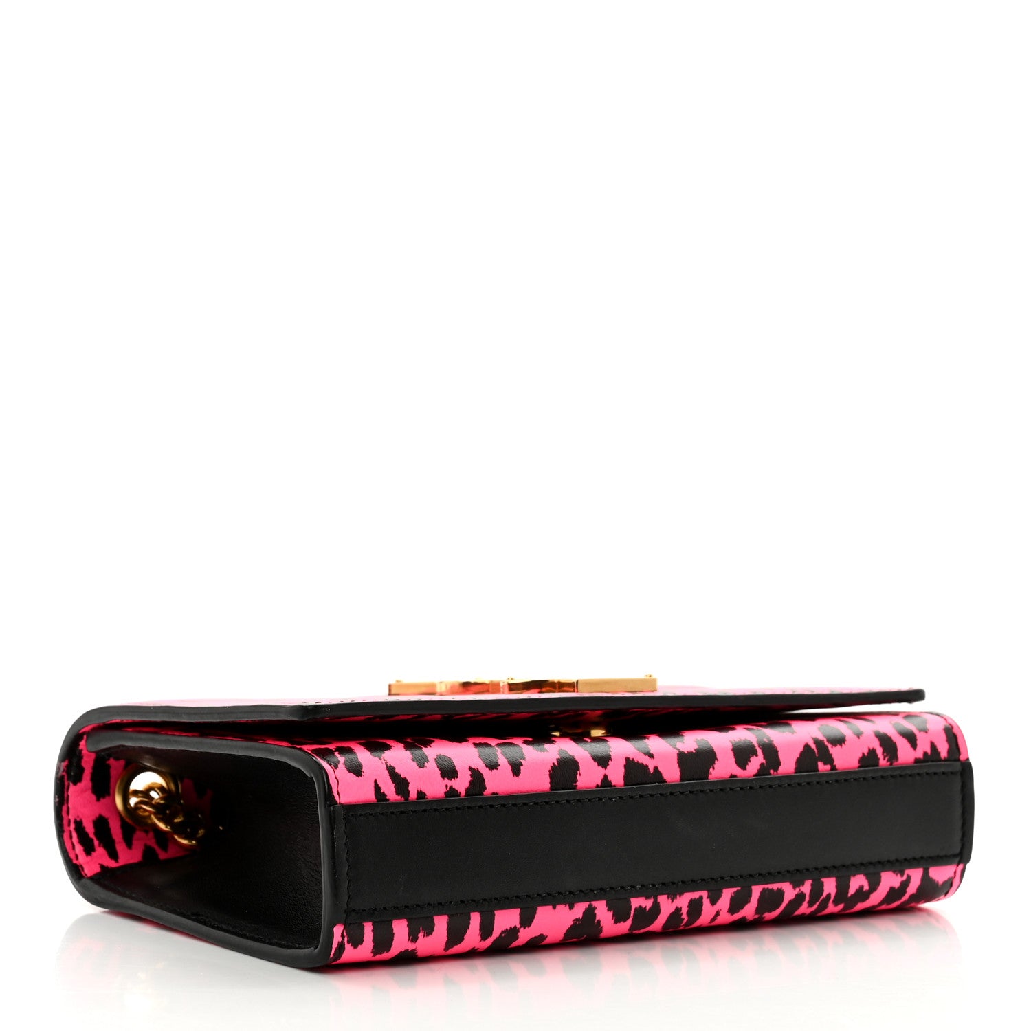 Saint Laurent Calfskin Leopard Small Monogram Kate Satchel Pink Black 4 of 11