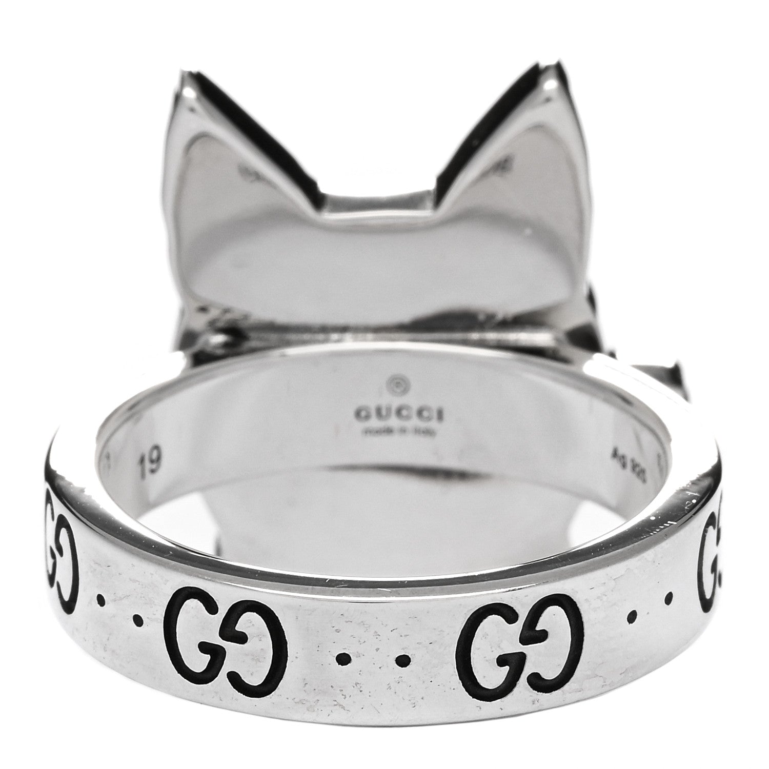 Gucci Sterling Silver Enamel Bosco Ring 59 8.75 2 of 4