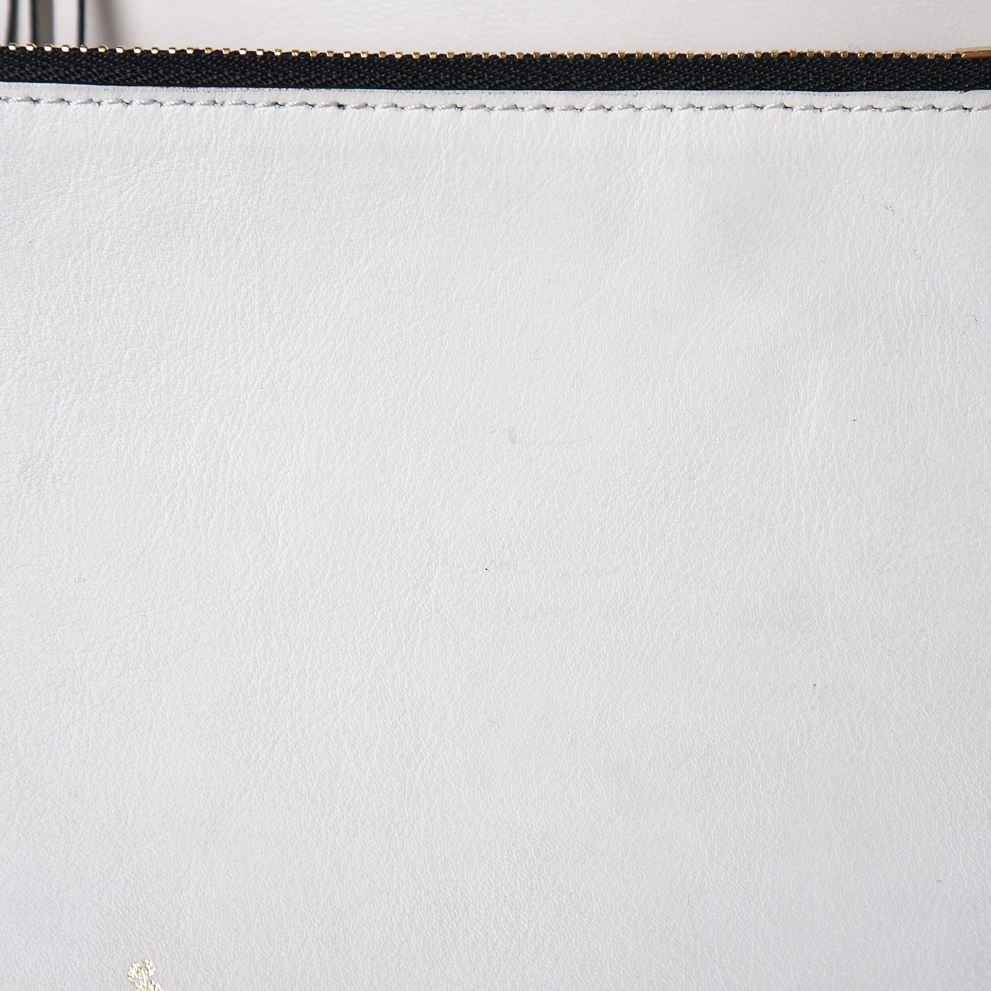 Smooth Calfskin Printed Small Fringe Shopper Tote Black White