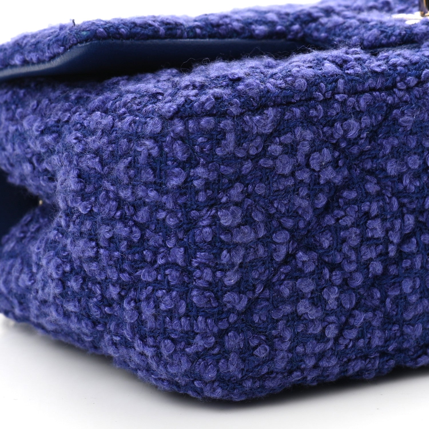 Chanel Tweed Quilted Mini Rectangular Flap Blue 8 of 10