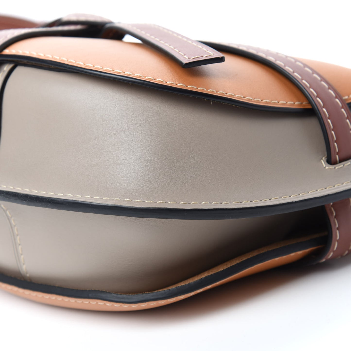Calfskin Small Gate Crossbody Bag Amber Light Grey Rust