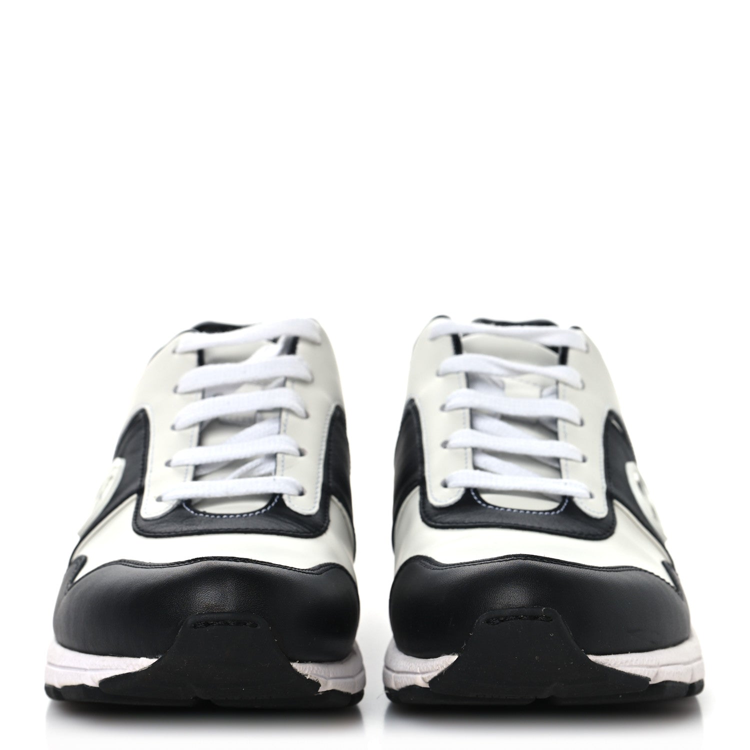 Gucci Calfskin Womens Interlocking G Sneakers 38 Black White 3 of 8