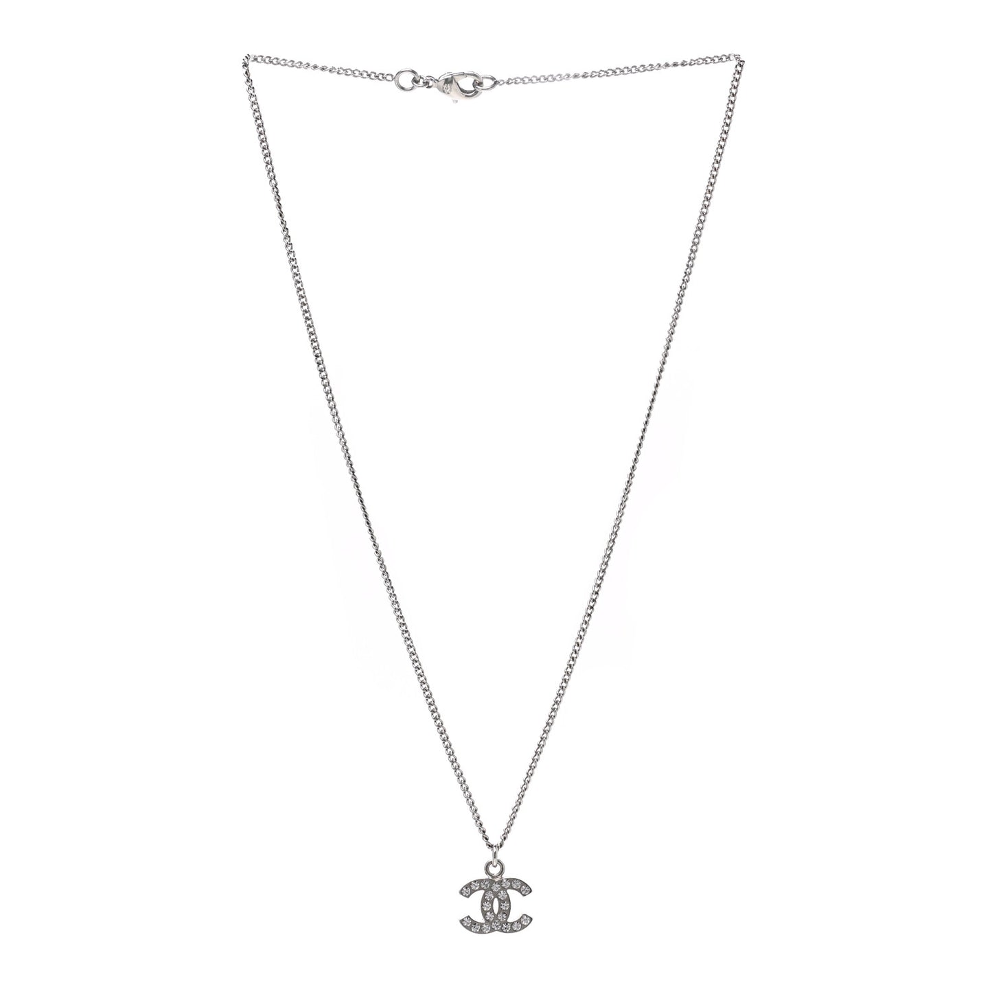 Crystal Timeless CC Necklace Silver