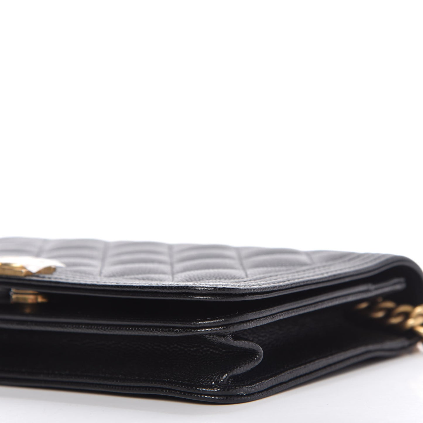 Caviar Quilted Boy Wallet On Chain WOC Black