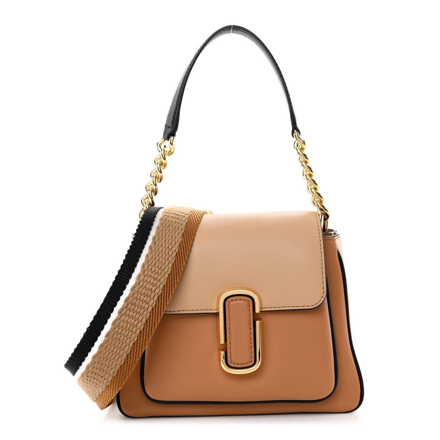 Calfskin Colorblock J Marc Chain Mini Satchel Cathay Spice Multicolor