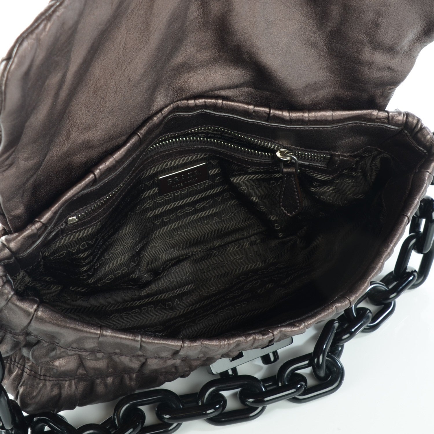 Prada Nappa Gaufre Mordore Shoulder Bag 5 of 7