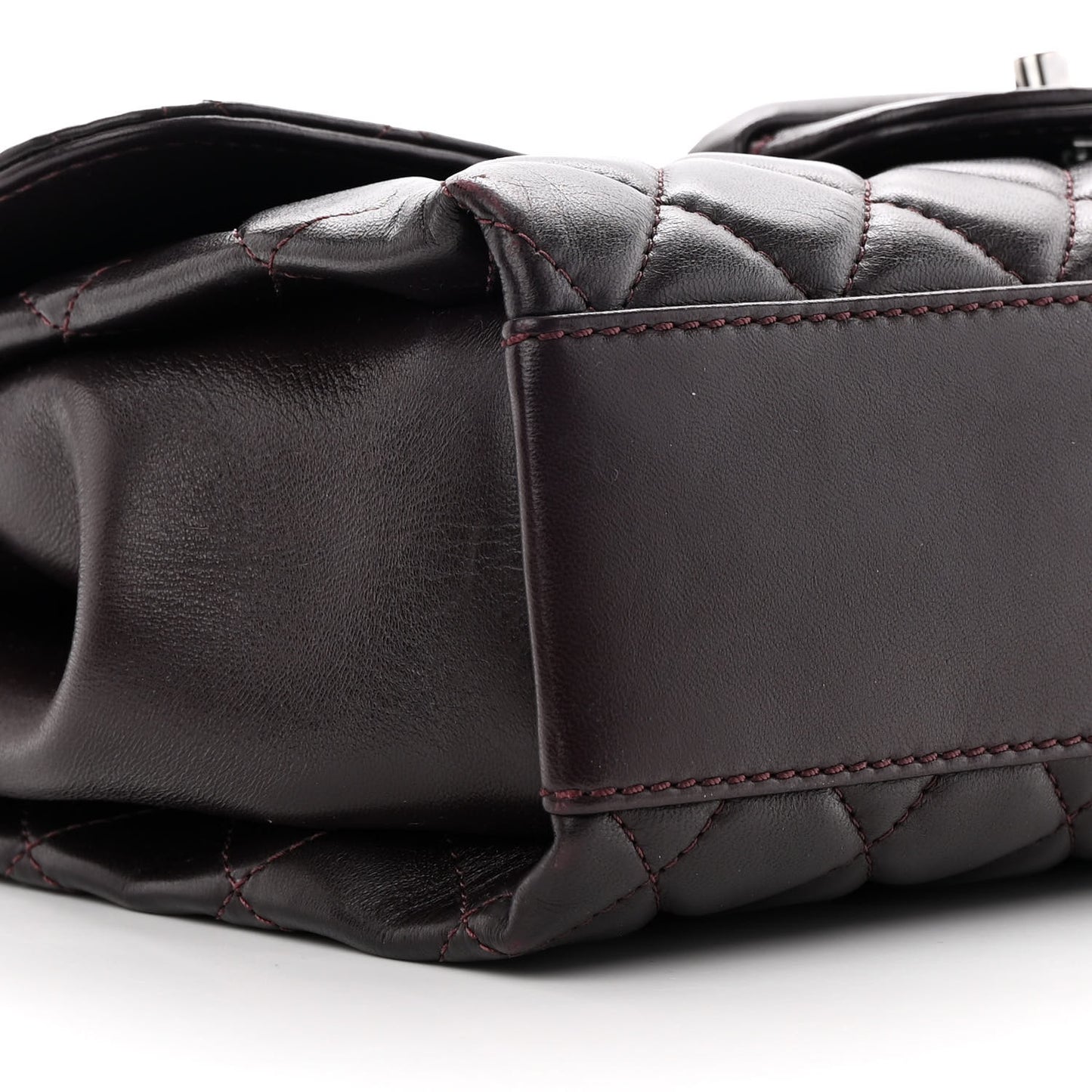 Lambskin Quilted Jumbo Coco Loop Flap Burgundy