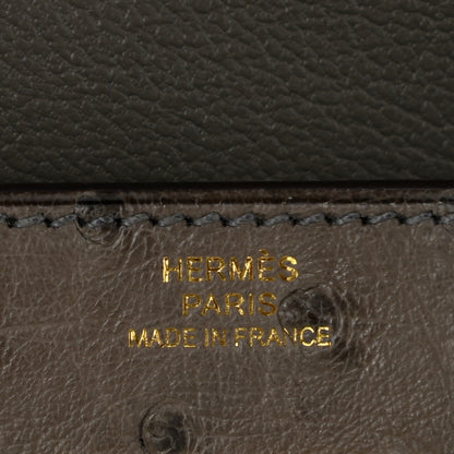 Hermes Ostrich Kelly Longue Wallet Gris Tourterelle 6 of 7