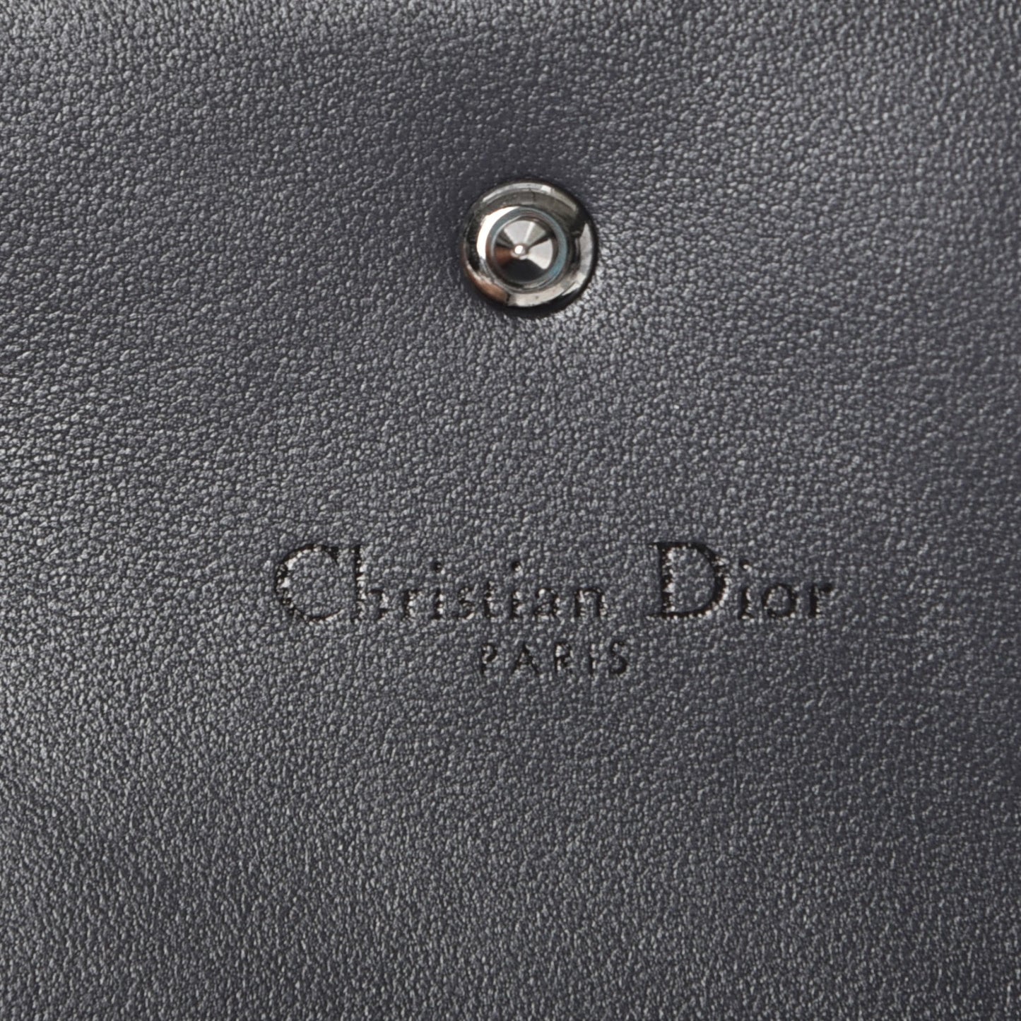Metallic Patent Micro-Cannage Diorama Elancee Wallet Onyx Black
