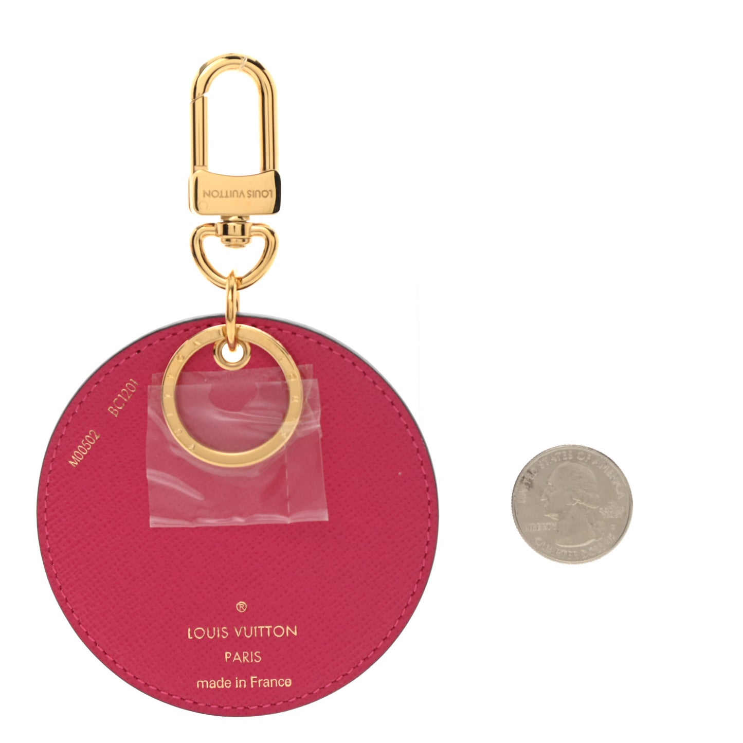 Damier Azur 2021 Christmas Animation Hollywood Bag Charm Key Ring Fuchsia