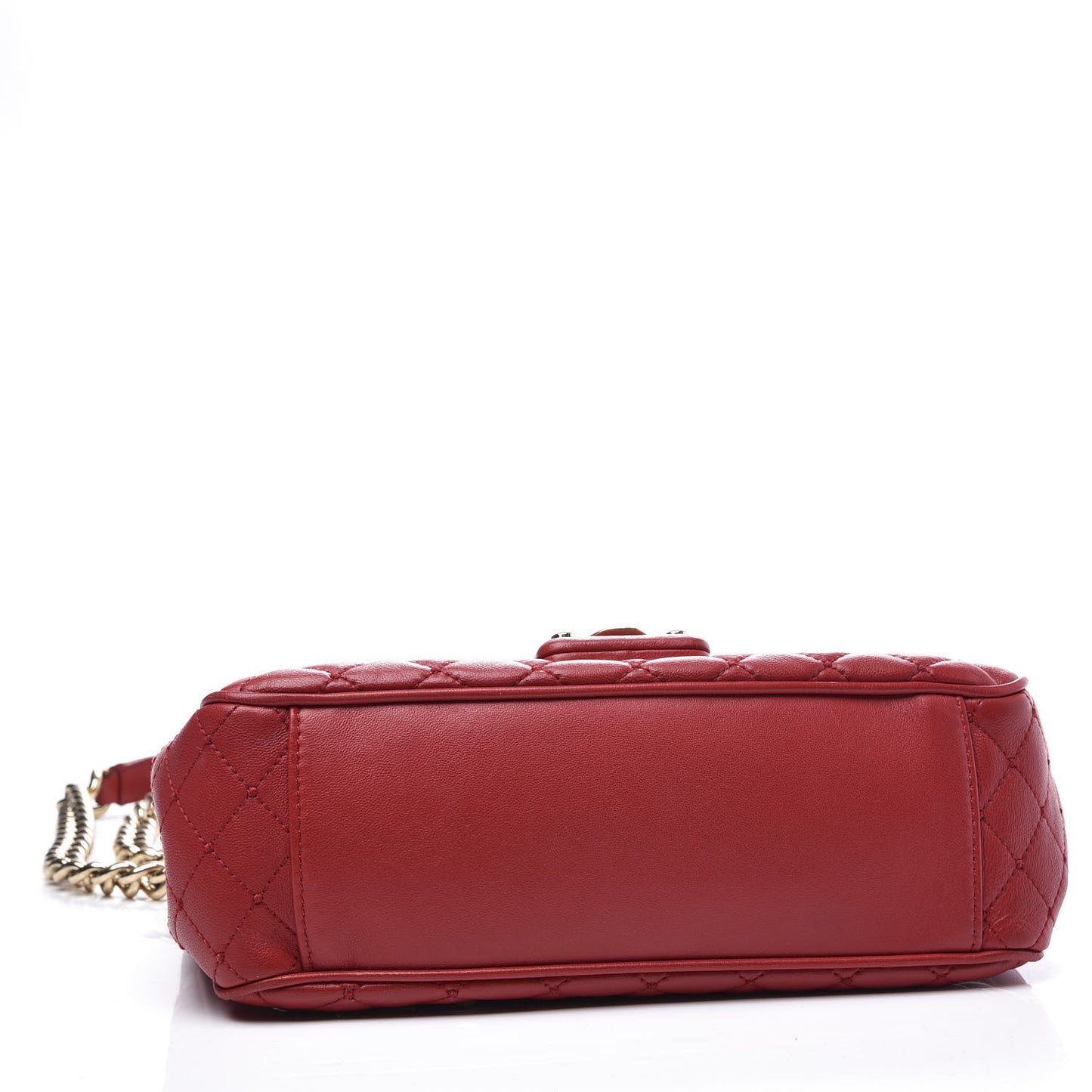 Lambskin Watersnake Embellished Lucia Shoulder Bag Red