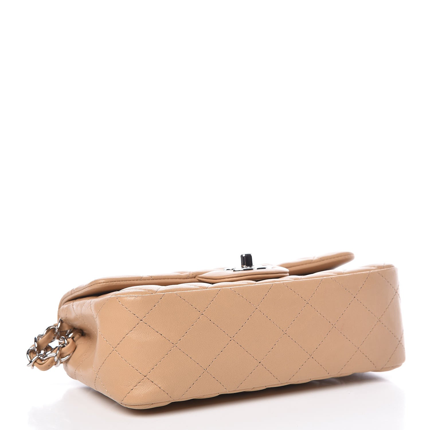 Chanel Lambskin Quilted Mini Rectangular Flap Beige 4 of 12