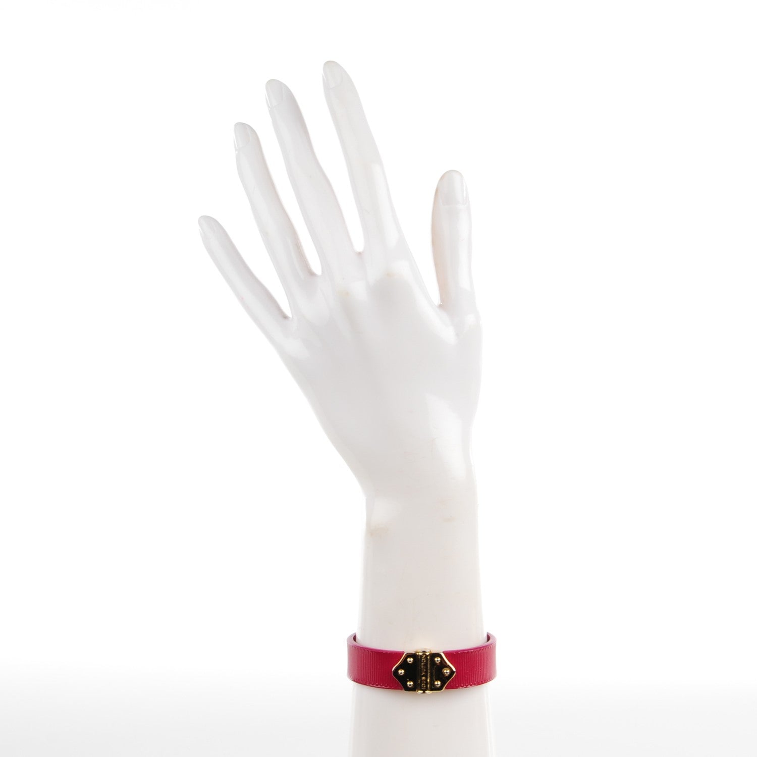 Louis Vuitton Patent Calfskin Embossed Spirit Bracelet 17 Rose Indien 2 of 9