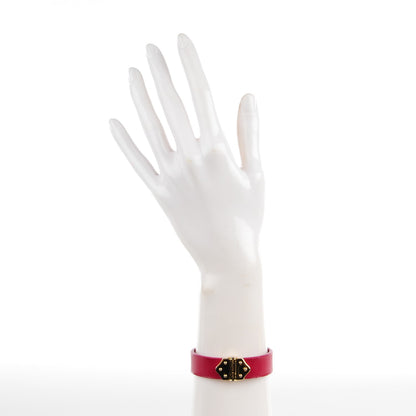 Louis Vuitton Patent Calfskin Embossed Spirit Bracelet 17 Rose Indien 2 of 9