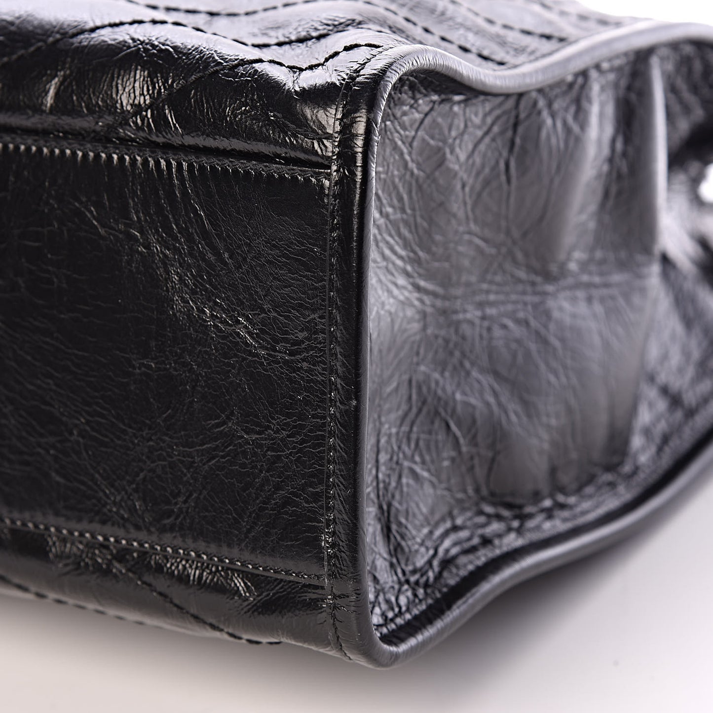 Crinkled Calfskin Matelasse Monogram Niki Shoulder Bag Black
