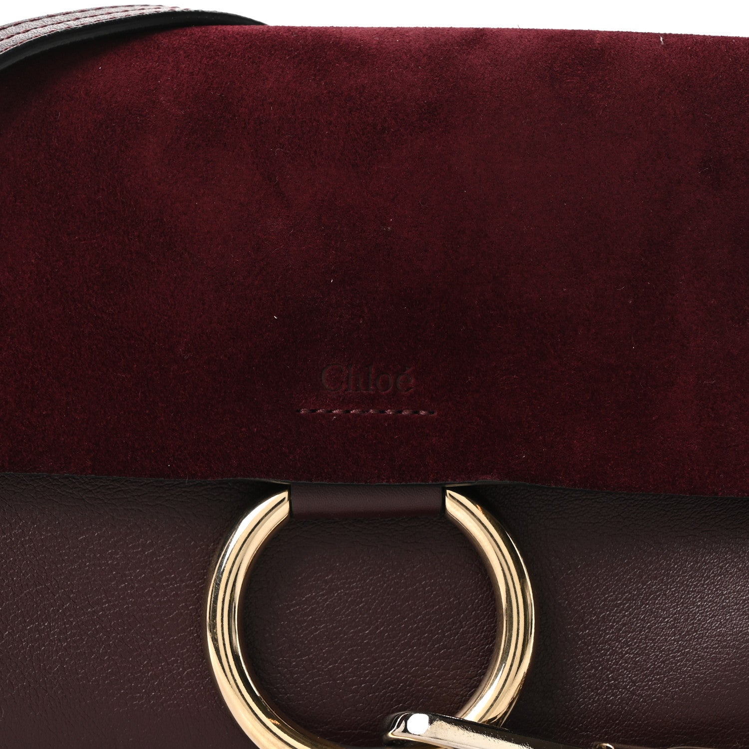 Chloe Suede Calfskin Small Faye Shoulder Bag Intense Violine 7 of 9