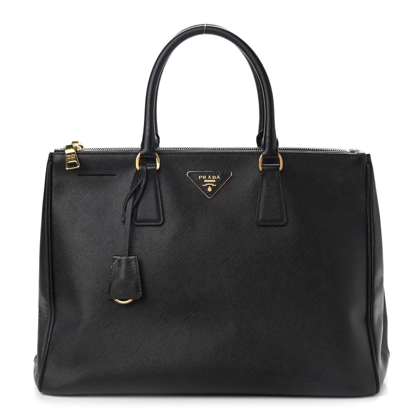 Saffiano Small Galleria Double Zip Tote Black
