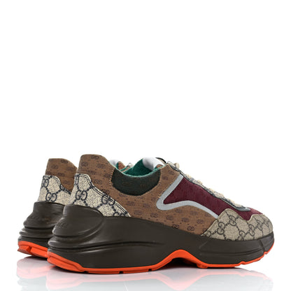 Gucci GG Supreme Monogram Mix Monogram Womens Rhyton Sneakers 42 Bordeaux Beige Ebony 4 of 8