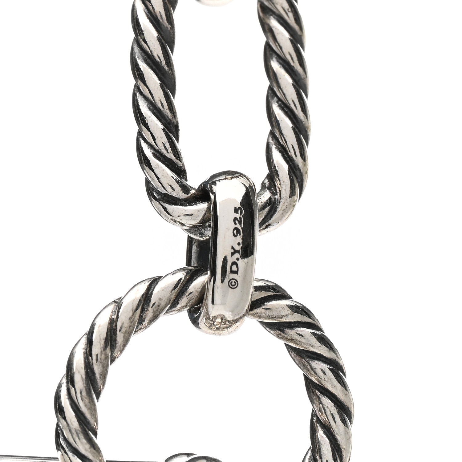David Yurman Sterling Silver Blue Sapphire 9.5mm Cushion Link Chain Necklace 4 of 4