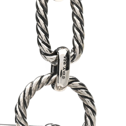 David Yurman Sterling Silver Blue Sapphire 9.5mm Cushion Link Chain Necklace 4 of 4