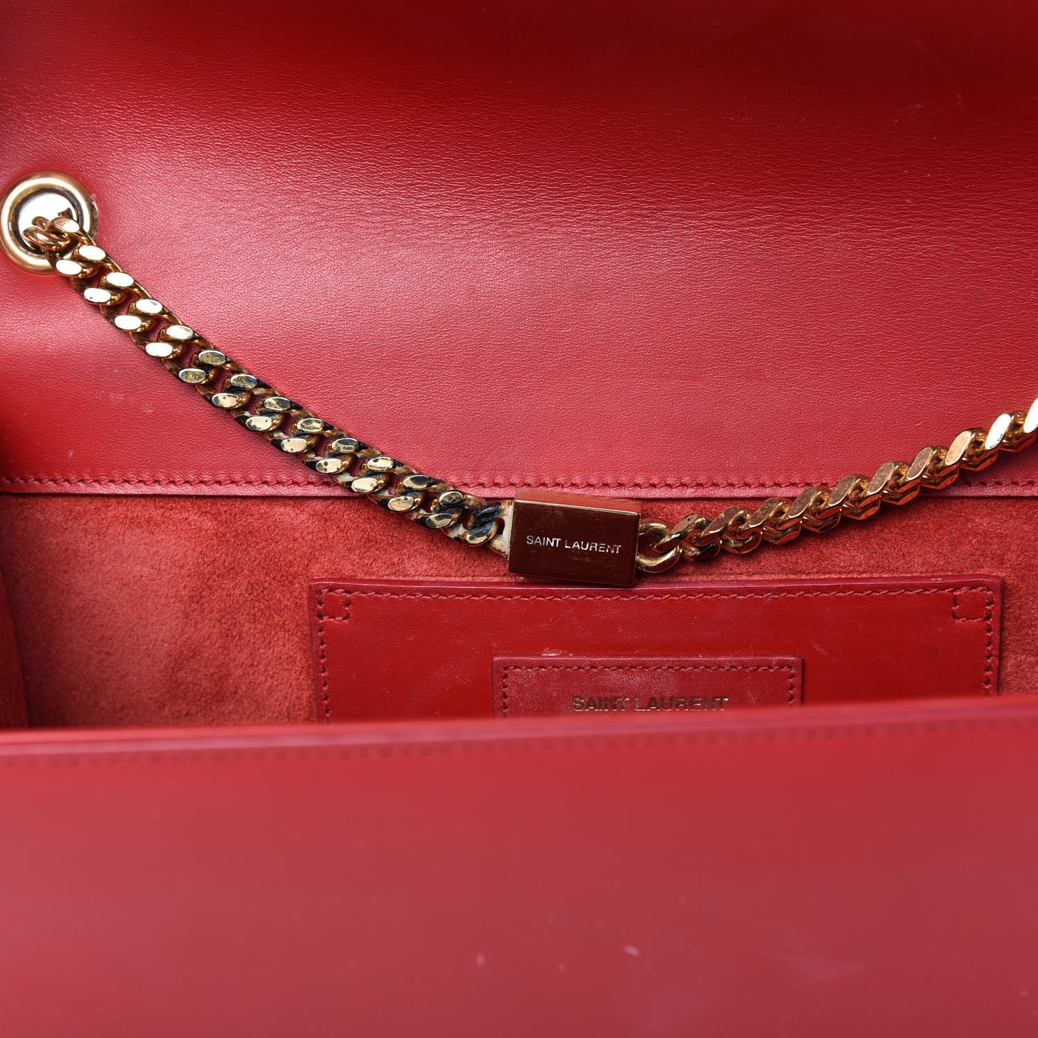 Saint Laurent Smooth Calfskin Medium Classic Monogram Kate Tassel Satchel Lipstick Red 9 of 9
