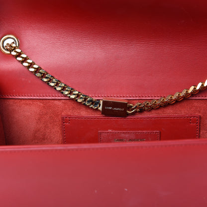 Saint Laurent Smooth Calfskin Medium Classic Monogram Kate Tassel Satchel Lipstick Red 9 of 9
