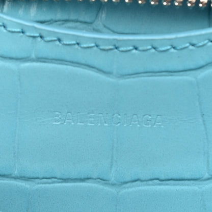 Balenciaga Calfskin Crocodile Embossed Neo Classic Silver Hardware Nano City Crossbody Azur 6 of 9