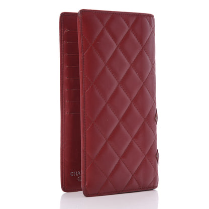 Chanel Calfskin Quilted Cambon Yen Wallet Red 3 of 12