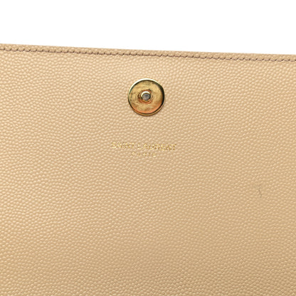 Saint Laurent Grain De Poudre Classic Monogram Cassandre Clutch Nude Powder 6 of 9