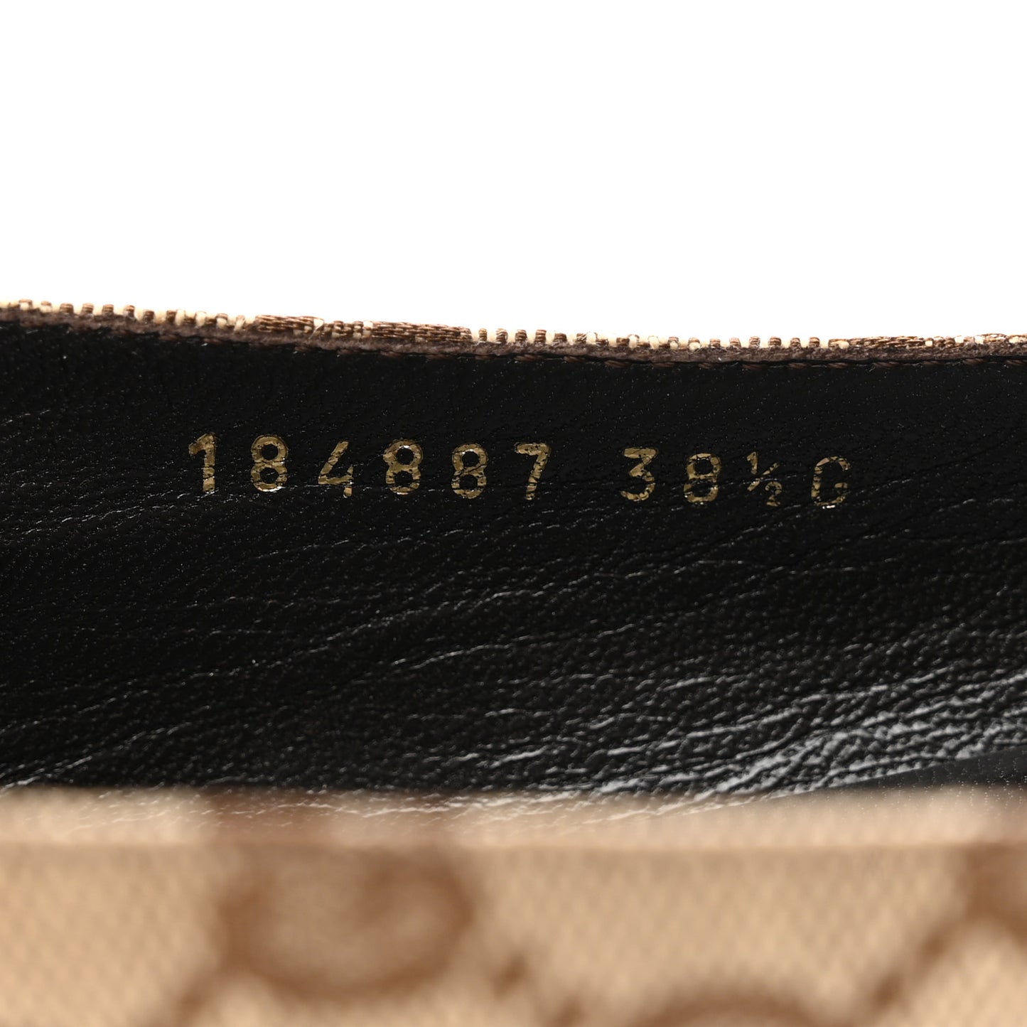 GG Monogram Ballet Flat 38.5 Beige Ebony