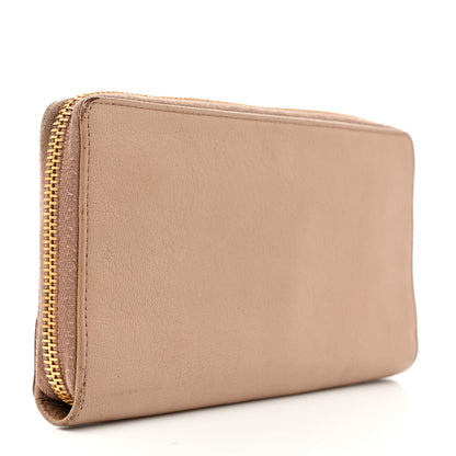 Balenciaga Chevre Gold Metallic Edge Hardware Continental Zip Around Wallet Rose Des Sables 3 of 12