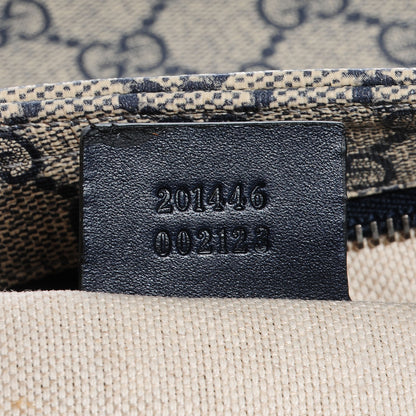 Gucci GG Plus Monogram Large Flat Messenger Bag Beige Blue 7 of 7